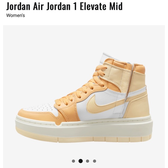 Air Jordan 1 Mid Elevate Nike Celestial Gold Orange Cream - Picture 7 of 10